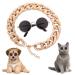 cobee Cat Sunglasses Retro Kitten Sunglass with Rose Gold Chain Eye UV Protection Classic Small Cat Glasses Cosplay Costume for Photo Props Cute Pet Decorations for Birthday Party