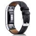 Mornex Replacement Leather Band Compatible with Fitbit Charge 2, Classic Genuine Leather Wristband for Men Women(Black-Silver Buckle) 02.Classic Black 5.5 - 8.1 Inch