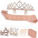 MAGICLULU 3 Sets Party Decoration Scrunchies Wedding Headpiece Bride Happy Birthday Sash Crown Party Decorative Crown Headband Gold Ceremonial Belt Alloy Material - Buy Online on GoSupps.com