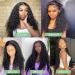 20 Inch Deep Wave Lace Front Human Hair Wig - Natural Black Color, 180% Density, Pre Plucked, Glueless - Aomllute - Buy Online on GoSupps.com