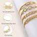 Gold Bracelet Hair Ties - 4 PCS Fashion Jewelry Hair Elastics for Girls with Beige Elastic, Ponytail Holder for Thick Thin Hair - Great Gifts - Buy Online on GoSupps.com