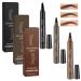3 PCS Eyebrow Pencil Eyebrow Pen Waterproof Brow pen Microblading Eye Brow Pencils Long Lasting Natural Eyebrow Pen Black & Black-gray & Light Brown 3 count (Pack of 1) 03 Black & Black-gray & Light Brown