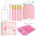 56 PCS Mini Portable Fans USB Rechargeable Handheld Bladeless Air Conditioning Cooling Refrigeration Fan,Lash Shampoo Brushes,Plastic Wash Bottle Squeeze Bottle,Disposable Eyelash Mascara Brushes Pink