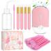 56 PCS Mini Portable Fans USB Rechargeable Handheld Bladeless Air Conditioning Cooling Refrigeration Fan,Lash Shampoo Brushes,Plastic Wash Bottle Squeeze Bottle,Disposable Eyelash Mascara Brushes Pink