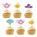 Set of 24 Teapot Cupcake Toppers for Tea Party Baby Shower Pink & Gold Glitter Tea Kettle Cup Sign Cupcake Toppers Cake Decorations for 1st Birthday/Bridal Shower Wedding Party Supplies
