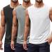 COOFANDY Mens Workout Tank Top UPF 50+ Quick Dry Sleeveless Swim Shirt Gym Muscle Athletic Summer Beach T Shirts Black/White/Light Grey Medium