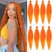 Xtrend 26 Inch Braiding Hair Orange Pre Stretched 8 Packs Kanekalon Jumbo Braiding Hair Extensions High Temperature Synthetic Fiber Hair Extension for Box Braids Crochet Braids Braiding Hair (Orange#) 26 Inch (Pack of 8) Orange