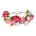 AWAYTR Flower Headband Wedding Hair Wreath Crown - Women Girls Flower Wreath Hair for Wedding Party (Pink + Peach Pink)