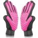 Pet Dog Cat Grooming Glove Pet brushes for shedding Massage Glove for Long and Short Hair dog grooming brush for Gentle Massage Dog brushes for grooming Glove Mitt for Dogs Rabbits&Horses (pink)