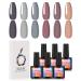 ROSALIND 6 Colors UV Gel Nail Polish Candy Colors for Summer Soak Off UV LED Cured Nude Pink Green Blue Collection Set 10ml