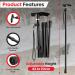 Folding Extendable Walking Cane | Adjustable Lightweight Mobility Aid for Men & Women - Black - Buy Online on GoSupps.com