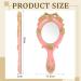 Geetery Vintage Oval Handheld Mirror Set - Antique Cosmetic Aesthetic Makeup Mirrors with Embossed Flower Design in Gold & Pink for Girls and Women - Buy Online on GoSupps.com