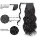 Premium Black Ponytail Extension with Side Clip-in Bangs - 50cm Long Curly Real Hair Hairpiece - Buy Online on GoSupps.com