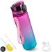 My Vesperbox - Minny - Children drinking bottle leak -proof - 350ml 500ml 750ml - with straw or sieve - Light tritan water bottle - BPA free - for kindergarten school (purple - blue 750ml) 750ml blue - purple