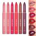 KIMIEYE 6pcs Lip Liner Pencel Set, Superstay Retractable Lip Crayon, Long Lasting Waterproof Nude to Red Velvety Matte Finish Lipstick Lip Makeup Set for Women, Include Built-Sharpener (SET B)
