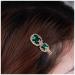 Cimenexe Bohemian Emerald Hair Clip Green Crystal Hair Pins Clips Green Cz Paved Hair Barrette Square Emerald Crystal Headdress Hair Accessories Jewelry for Women and Girls Gifts
