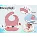 Hoseay Baby Weaning Set 5 in 1 | Silicone Suction Plate, Bowl, Spoon, Fork, Bibs | Pink Squirrel Design | Toddler Feeding Essentials - Buy Online on GoSupps.com