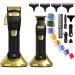BESTBOMG Hair Clippers Men Professional Beard Trimmer with Rechargeable Base 5 Speed Cordless Electric Grooming Kits 6000RPM with LED Display and 2500mAh/2000mAh Built-in Battery