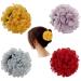 Dizila 4 Pack Plastic Hair Claws with Big Solid Gauze Flower Rose Floral Barrettes Grips Clamps Bun Updo Holders Accessories for Women Girls