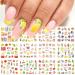 Fruit Lemon Nail Stickers Decals Summer Watermelon Nail Art Water Transfer Sliders for Manicure Charms Decorations Tropical Fruity Cherry Flowers Design Nails Watermark Tattoo for Women Girls Summer Fruit Series-1