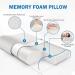 Memory Foam Contour Pillow - Neck Support Cervical Bed Pillow for Sleeping - Side Sleeper - Relieve Neck Pain - Washable Zippered Cover - White - 23.6Lx13.7Wx(3.5-4.3)H - Buy Online on GoSupps.com