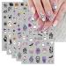 JMEOWIO 9 Sheets Halloween Ghost Cute Nail Art Stickers Decals Self-Adhesive Nail Supplies Nail Art Design Decoration Accessories