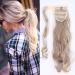 Sego ponytail clip in ponytail extension hair extension braid hair piece wavy wavy like real hair sandy blonde & blond bleaching wavy-17 "(43cm) 90g 43 cm wavy-sandy blonde & blonde bleach
