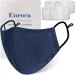 Euroca 4 Layer Cloth Face Mask Reusable Washable Adjustable For Adult -4 Filters included Navy