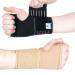 Actesso Elastic Wrist Support With Strap - Ideal for Sprains Injury or Sports Use with no metal bar - Support without inhibiting flexibility | Left or Right (XL (Pack of 1) Black) XL (Pack of 1) Black