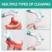 Denture Brush 4PCS False Teeth Toothbrush Portable Denture Toothbrush Denture Cleaner Toothbrush Double Bristle Head for Cleaning Retainers Blue Purple Green Orange - Buy Online on GoSupps.com
