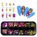 TSBB 12 Grid Glass Nail Art Decorations Multi-shape for Nails Ornaments Manicure Tip A