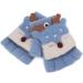 Deer Winter Thicken Wool Knitted Magic Mittens for Toddler Boys/Girls 1-4 Years - Blue Deer Design | Insulated Convertible Fingered Gloves for Snow Cold Weather | Xmas Gift - Buy Online on GoSupps.com