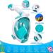 QingSong Kids Full Face Snorkel Mask Set - Camera Mount, 180 Panoramic View - Anti-Fog/Anti-Leak - White/Green X-Small - Buy Online on GoSupps.com
