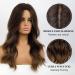 Blonde Unicorn Ombre Brown Long Wavy Curly Synthetic Wig - Shoulder Length Middle Part Women's Wig in Dark Brown Medium Length - Buy Online on GoSupps.com