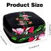 Womens Napkin Storage Bag | Tropical Black Flowers | Portable Menstrual Cup & Bandages | Ideal for First Periods | International Shipping - Buy Online on GoSupps.com