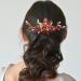 BETITETO Red Crystal Bridal Hair Piece | Gold Vine Flower Hair Comb for Wedding & Special Occasions - Buy Online on GoSupps.com
