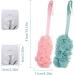 TSHAOUN 2-Piece Long Handle Bath Brush and Sponge Set for Men and Women - Exfoliating Body Brushes with Soft Mesh Scrubber Loofah in Blue, Pink, Black, and Grey - Buy Online on GoSupps.com