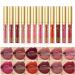 Sexy 12 colors lip gloss set velvety liquid lipstick durable waterproof moisturizing cosmetic lipsticks Professional matt naked liquid lipstick gift set