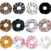 12 Pcs Premium Velvet Hair Tie Scrunchies for VSCO Girls & Women  original hidden pocket scrunchie with Zipper Pocket Stash Chiffon Leopard Dots Hair Scrunchies Storage for Women Girls Plaid Hair Accessories (solid  tie ...