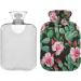 NAANLE 2L Hot Water Bottle with Rose Cactus Cover - Pain Relief & Heat Therapy for Menstrual Cramps | Large Transparent Hot Water Bottle - Buy Online on GoSupps.com