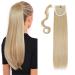 S-noilite 23" Long Straight Wrap around Ponytail Extensions Clip in Ponytail Hair Extensions Hairpiece for Women for Daily Use Dark Blonde mix Bleach Blonde Dark Blonde mix Bleach Blonde 23 Inch