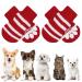 Auauy indoor anti-slip socks for dogs and cats pet socks dog socks anti-slide paw protection and traction thanks to silicone gel 2 sizes for small-medium animals (red and white m) #15