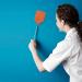 4-Piece Long Handle Leather Fly Swatter Set - Manual Swat with Metal Handle for Indoor & Outdoor Use - Colorful Rustic Design - Orange, Green, Yellow, Purple - Buy Online on GoSupps.com