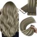Youngsee injection tape extensions real hair ombre real hair extensions tape 50 cm virgin tape in extensions bright ash brown ombre blond tape in extensions real hair Skin weft 5pcs 12.5g #7/7/ic