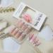24Pcs Coffin Press-On Nails with Rhinestones - Glossy French Tip Acrylic Fake Nails for Women - Buy Online on GoSupps.com