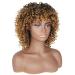 Porsmeer Ombre Blonde Curly Afro Wig - 14 Kinky Curly Bob for Women - Natural Art Hair with Ponytail - Volume for Black Women - Buy Online on GoSupps.com