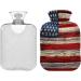 American Flag Wood Heat Bottle with Cover - Pain Relief Water Bag for Headaches (1L) | International Shipping - Buy Online on GoSupps.com