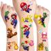 Super Bros Birthday Party Supplies 8 Sheets 136Pcs Temporary Tattoos Party Favors Removable Skin Safe  Fake Tattoo Stickers for Super Bros Birthday Party Gifts Favors