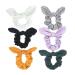 Bunny Ear Scrunchies Cotton Bow Hair Scrunchie Cute Knotted Bowknot Ribbon Ties Elastic Scrunchy Bands Ponytail Holder for Women, Girls (Black, White, Grey, Purple, Yellow, Dark Green) Soft Cotton