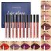 10Pcs Velvet Matte Liquid Lipstick Set, Waterproof Long Lasting Non-Stick Cup Not Fade Lip Gloss Set, Professional Lip Makeup Gift Kit for Women